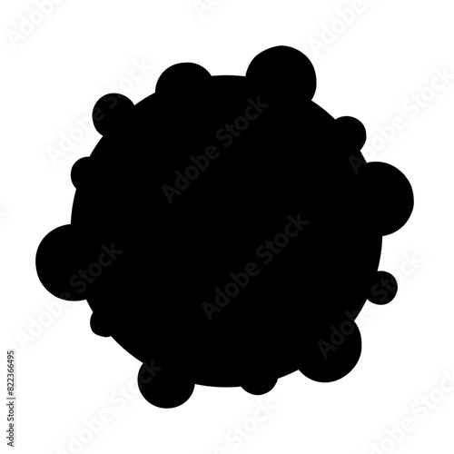 丸いウイルスのシルエット素材