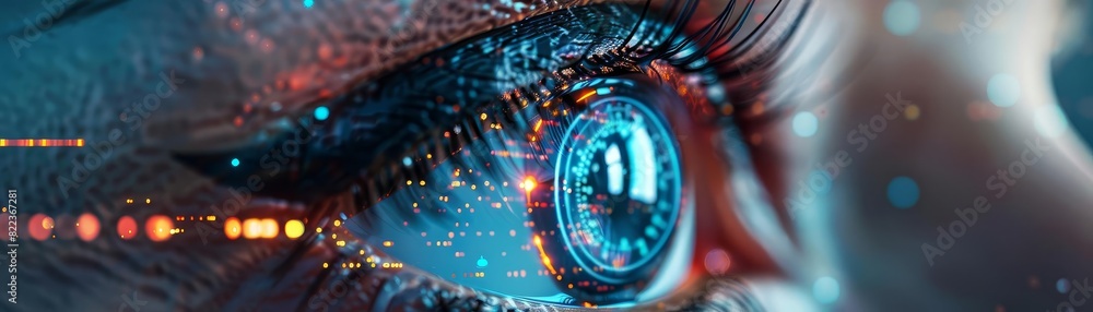 digital depicts a futuristic contact embedded with advanced technology The features display that provides realtime health analytics digital depicts a futuristic contact embedded with advanced technology The features display that provides realtime health analytics
