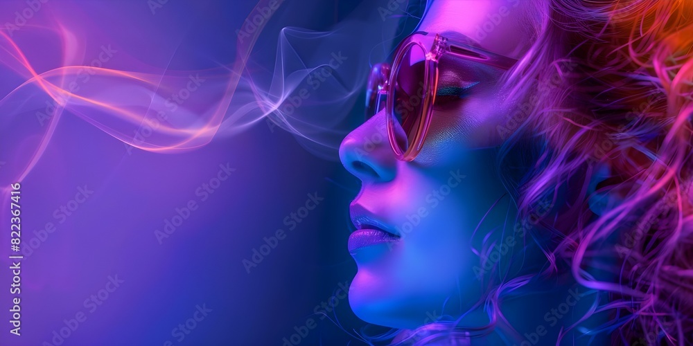 Retro pop art image of a disco diva girl in sunglasses. Concept Disco Diva, Retro Pop Art, Sunglasses, Colorful, Fashion