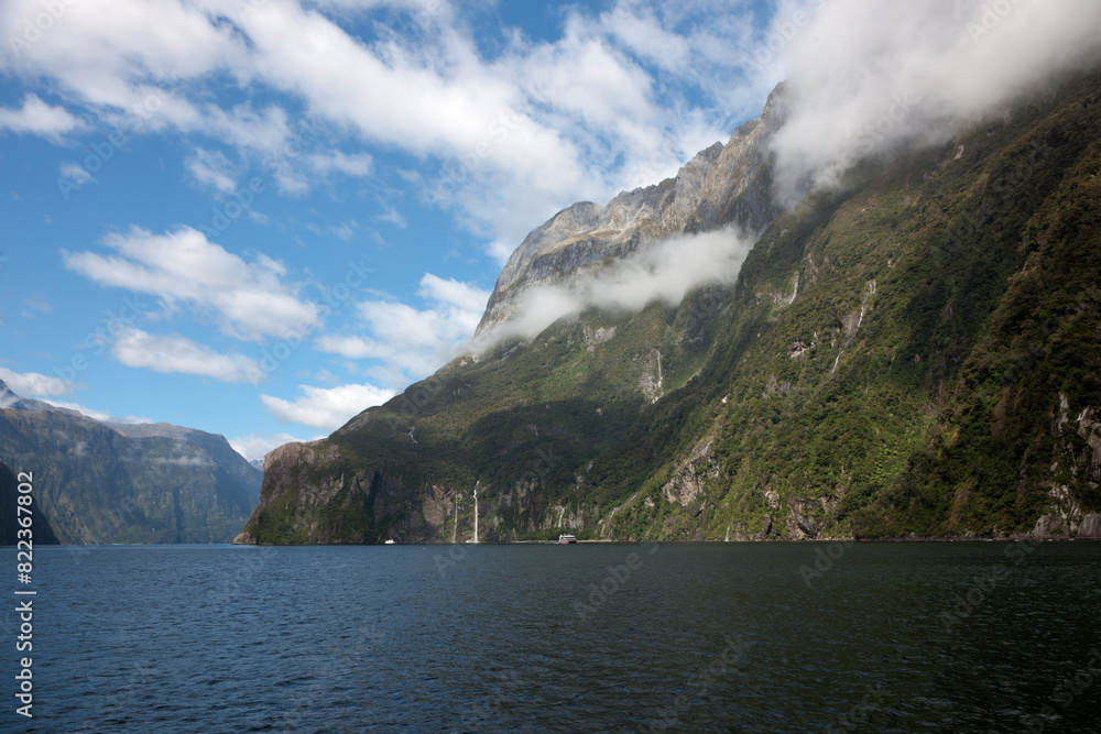 New Zealand Milford Sound on a sunny winter day New Zealand Milford Sound on a sunny winter day