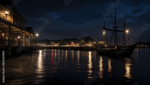 Pirate Port Royal, 1660 pier, pirate ships, tavern and drunken pirates. Generative AI, Generative, AI © Evgenii