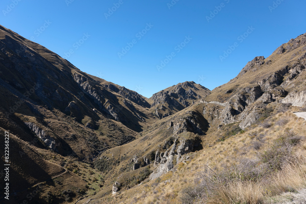 New Zealand landscape on a sunny winter day New Zealand landscape on a sunny winter day