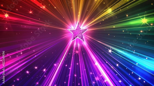 colorful lines background with star