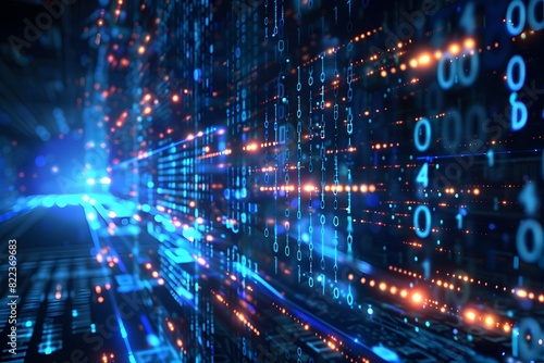 Layered Digital Matrix of Binary Digits Web Interfaces and Cyber Inspired Illumination