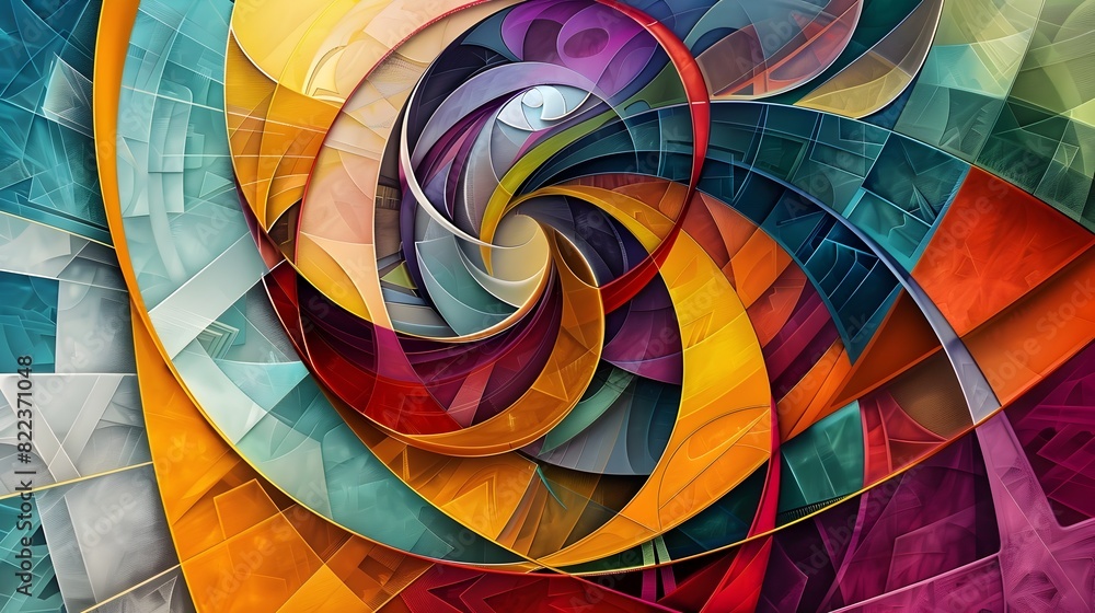 Captivating Geometric Swirl of Vivid Colors and Dynamic Fractals Captivating Geometric Swirl of Vivid Colors and Dynamic Fractals