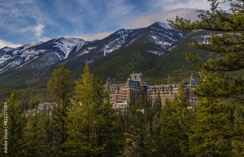 Fairmont Banff Springs Hotel Nestled In A Lush Forest