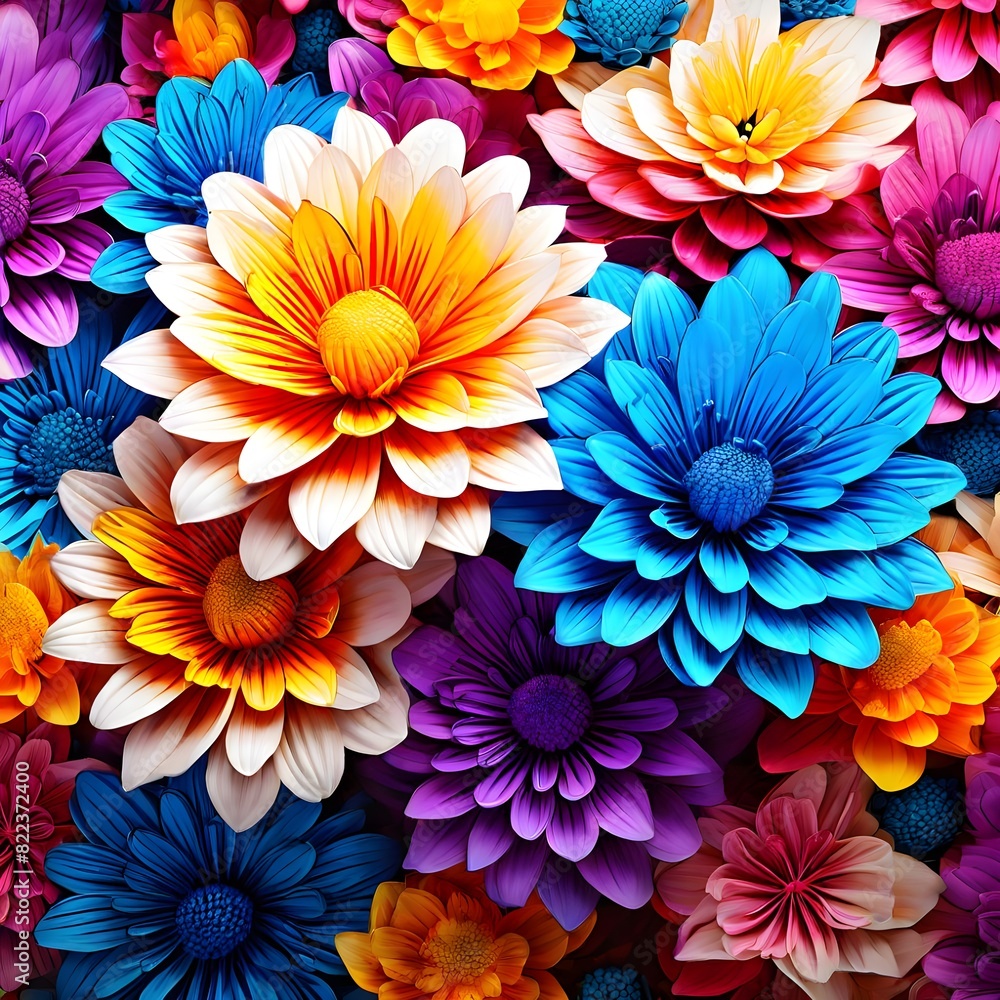 Obraz premium Flowers made of different colors