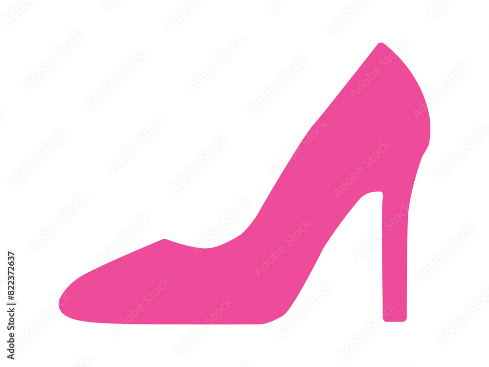 Pink high heel shoe Icon isolated on white background vector illustration. Womens pink high heel shoes. Sale banner template. Female sexy shoes, patent leather shoes. Pink high heel shoe Icon isolated on white background vector illustration. Womens pink high heel shoes. Sale banner template. Female sexy shoes, patent leather shoes.
