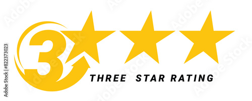 3 star rating. Tthree star Symbol or emblem. vector illustration