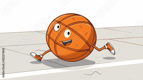 A basketball bouncing on a concrete court the sound of it hitting the ground with each dribble. The ball is slightly deflated making it easier for the. Cartoon Vector