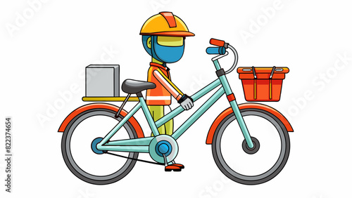A bike with reflectors and a helmet attached signals consideration for safety and following traffic laws while riding.. Cartoon Vector