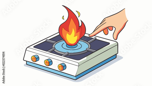 A burning sensation similar to accidentally touching a hot stove that intensifies with movement.. Cartoon Vector