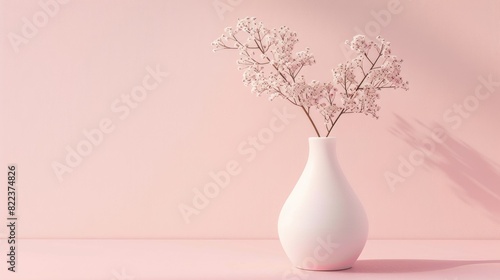 Serene Elegance  White Vase Adorning Table