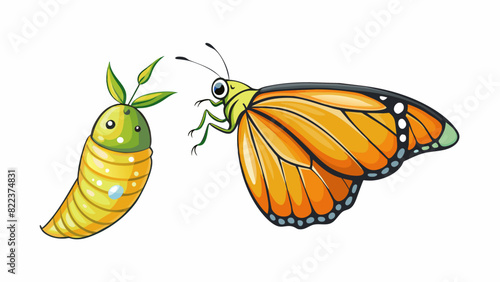 A butterfly emerging from a chrysalis signifies my personal growth and transformation. Just like the intricate patterns and delicate beauty of a. Cartoon Vector