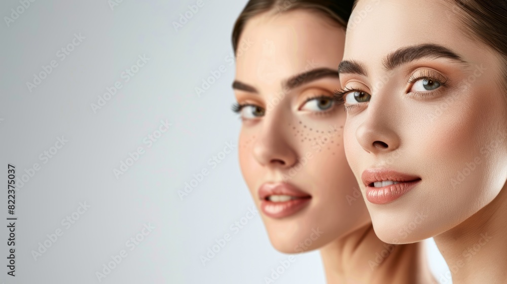 Skincare Clinic Promotional Poster Featuring Before and After Photos, Client Testimonials, and Treatment List for Spa Advertisement Skincare Clinic Promotional Poster Featuring Before and After Photos, Client Testimonials, and Treatment List for Spa Advertisement