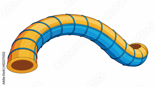 A colorful curved PVC pipe commonly seen in playgrounds used for children to crawl through. It is smooth and lightweight with vibrant colors and a. Cartoon Vector