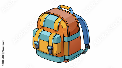 A compact and lightweight backpack with multiple compartments and padded ss making it easy to carry all your essentials while onthego.. Cartoon Vector