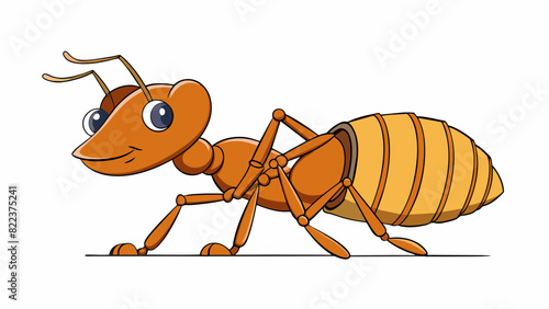 A determined ant carrying a heavy load many times its own body weight pushing through obstacles and working tirelessly to achieve its goal.. Cartoon Vector