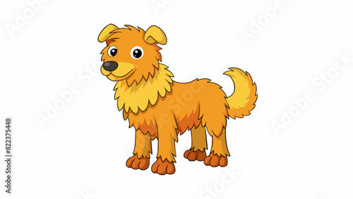 A fourlegged animal with a furry coat a long tail and a wet nose.. Cartoon Vector