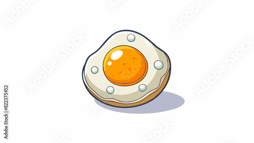 A fragile smooth object with a unique oblong shape. Its shell is white and slightly porous with tiny specks covering its surface. Inside there is a. Cartoon Vector