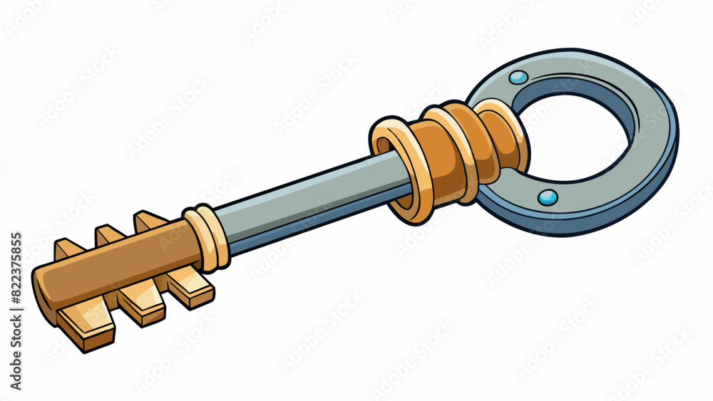A large metal key twists in a lock its sharp teeth perfectly fitting into the corresponding grooves. It is sy and durable made to withstand repeated. Cartoon Vector A large metal key twists in a lock its sharp teeth perfectly fitting into the corresponding grooves. It is sy and durable made to withstand repeated. Cartoon Vector