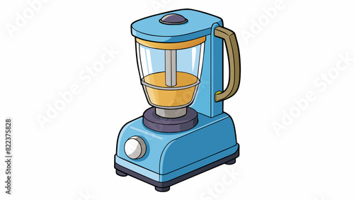 A large circular device with spokes and a handle typically found in kitchens. Its purpose is to blend mix and puree ingredients in order to create. Cartoon Vector