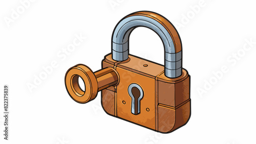 A large cylindricalshaped lock often seen on gates or fences. The body of the lock is made of rustresistant metal and has a long solid shackle that. Cartoon Vector