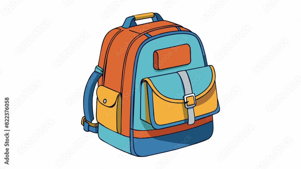 A mediumsized backpack Made of durable canvas material this backpack has multiple compartments and pockets for storage. It also has adjustable ss and. Cartoon Vector A mediumsized backpack Made of durable canvas material this backpack has multiple compartments and pockets for storage. It also has adjustable ss and. Cartoon Vector