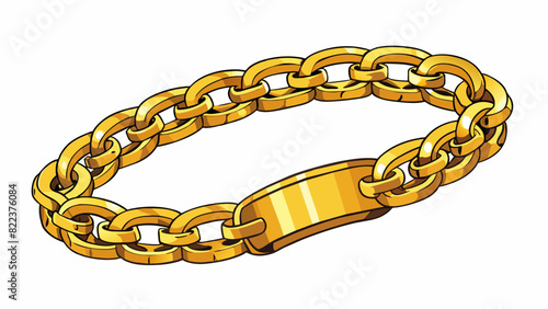 A metallic gold chain belt with small delicate links. The chain is lightweight and flexible allowing it to wrap around the waist easily. The links are. Cartoon Vector