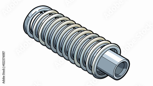 A metal spring that can be stretched to completely straighten out or compressed into a compact coil. When released it regains its original shape but. Cartoon Vector
