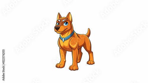 An agile and muscular canine with a sleek shiny coat alert eyes and a loyal disposition used for hunting and guarding.. Cartoon Vector