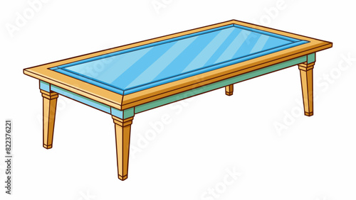 An elongated rectangular item with four legs and a flat surface on top.. Cartoon Vector