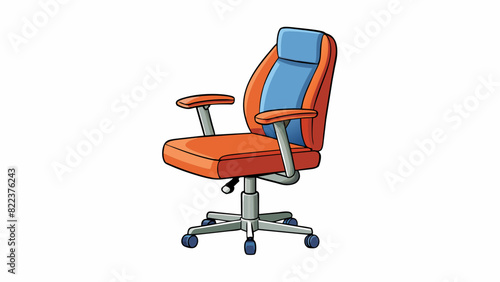 An ergonomic desk chair with adjustable lumbar support and armrests promotes good posture and reduces strain on the back and neck providing an. Cartoon Vector