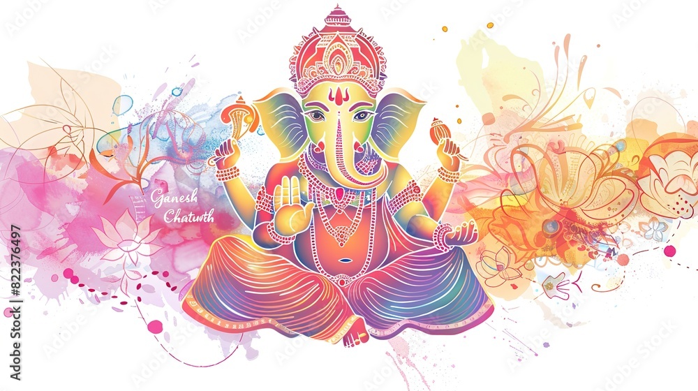 vector illustration of Ganesh Chaturthi festival of India. vector illustration of Ganesh Chaturthi festival of India.
