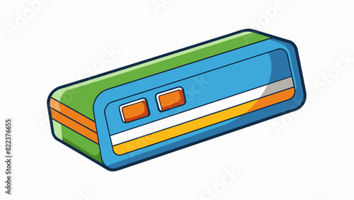 A plastic card with a magnetic strip on the back used for entering a parking lot.. Cartoon Vector