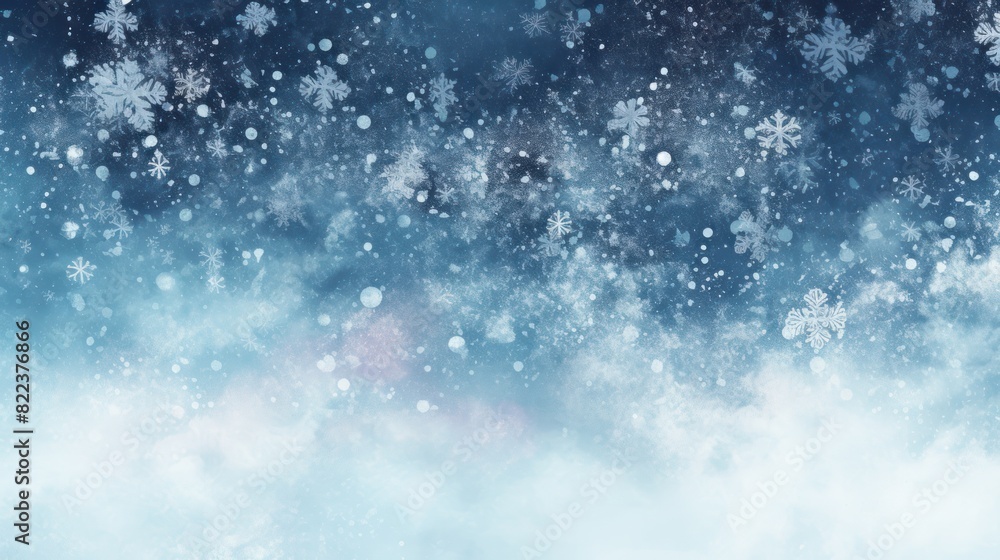 Abstract winter background with snowflakes and bokeh. Abstract winter background with snowflakes and bokeh.