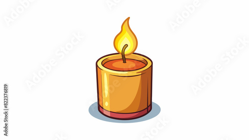 A scented candle The flickering flame dances and casts a warm soft glow in the room while emitting a subtle soothing scent. The gentle flicker and. Cartoon Vector