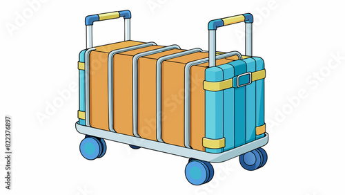 A set of lightweight and foldable luggage with durable wheels and spacious compartments makes traveling hasslefree giving users the advantage of being. Cartoon Vector photo