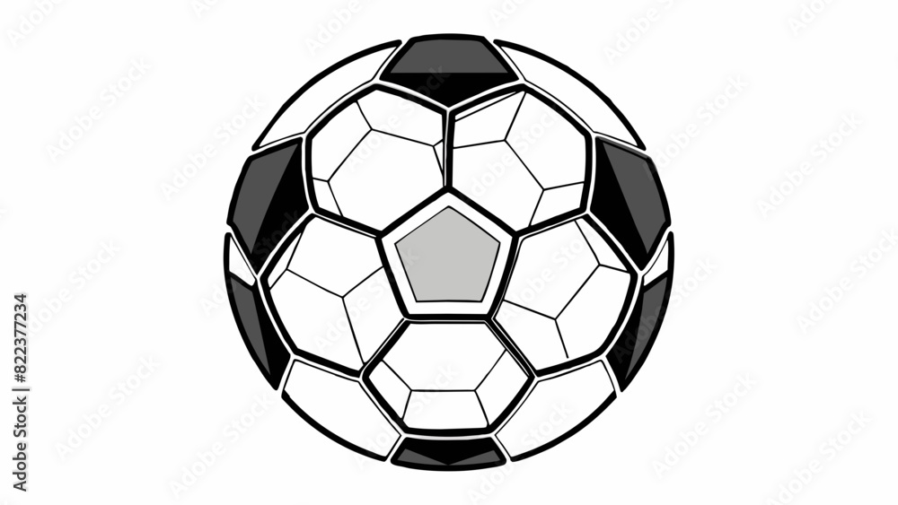 A soccer ball in half revealing the intricate geometric pattern of black and white pentagons and hexagons on the inside. One half of the ball is. Cartoon Vector A soccer ball in half revealing the intricate geometric pattern of black and white pentagons and hexagons on the inside. One half of the ball is. Cartoon Vector