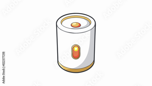 A smooth white cylinder with a small button on one end. It emits a bright warm light and has a soft humming sound when turned on.. Cartoon Vector