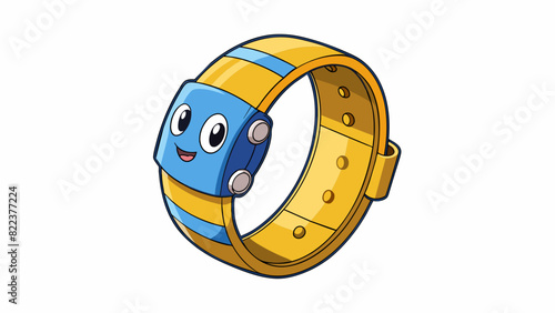A snap bracelet with a metal strip inside that makes a clicking sound when bent and snapped onto the wrist.. Cartoon Vector