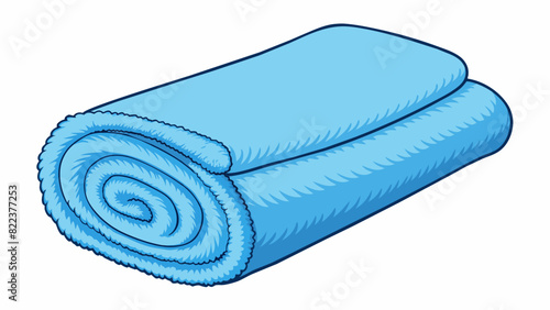 A soft fluffy towel made from absorbent cotton material providing a comfortable and quickdrying experience after a relaxing bath or swim.. Cartoon Vector