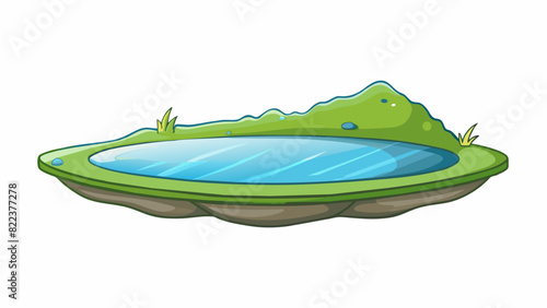 A soft gentle light reflecting off of a still lake making the water appear like a shimmering mirror.. Cartoon Vector