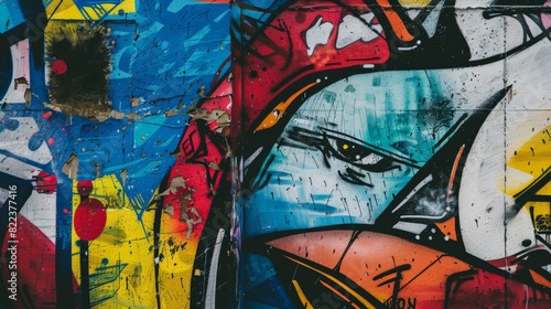 Wall covered in graffiti, showcasing urban art in Paris during Olympics