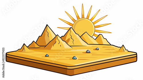 As the suns rays beat down on the desert sand the air became almost unbearable due to the intense heat. The sand now shimmering with heat seemed to. Cartoon Vector
