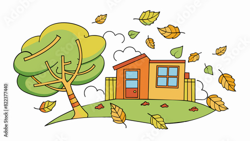 As the wind picked up in intensity it howled fiercely shaking loose branches and sending them flying through the air. It created a chaotic symphony of. Cartoon Vector