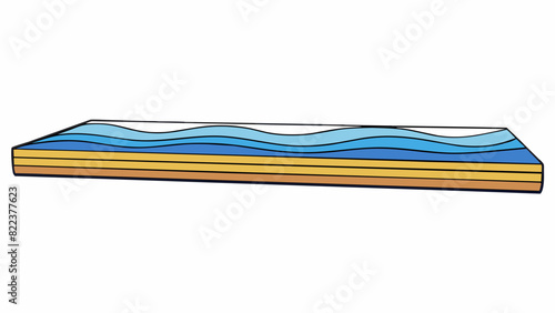 A thick horizontal line painted on a canvas representing the horizon where the sky meets the sea.. Cartoon Vector