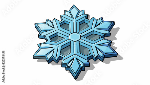 In the solid phase the snowflake lies delicately on the ground its intricate crystalline structure reflecting the sunlight. It is frozen and solid to. Cartoon Vector