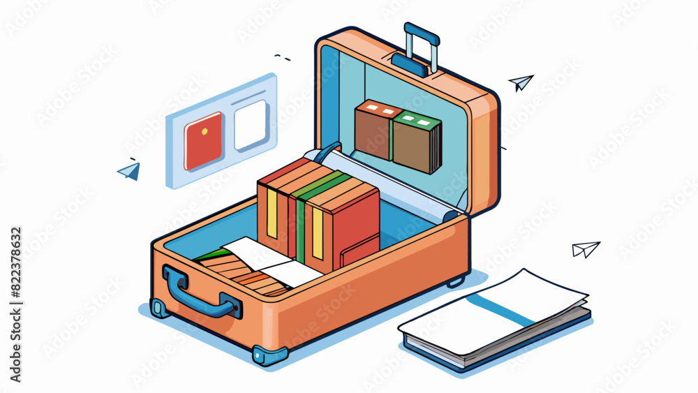 Packing a Suitcase Start by folding or rolling clothing items to maximize space in the suitcase. Place heavier items such as shoes or ry bags at the. Cartoon Vector