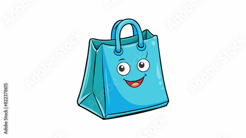 Plastic Bag A thin rectangular object with a glossy surface and two handles at the top. It is lightweight waterproof and can hold various objects.. Cartoon Vector